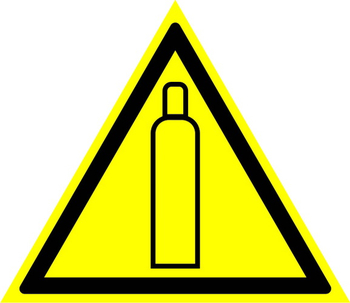 W19 газовый баллон (пленка, сторона 200 мм) - Знаки безопасности - Предупреждающие знаки - магазин "Охрана труда и Техника безопасности"